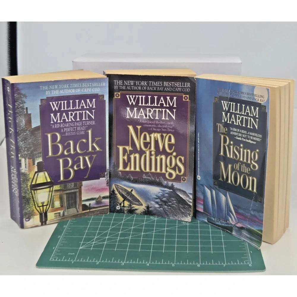 William Martin Lot of 3 PB Books: Back Bay, Nerve Endings, Rising Of The Moon